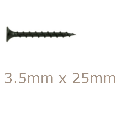 3.5x25mm Drywall Screws - Coarse Thread Sharp Point  - box of 1000